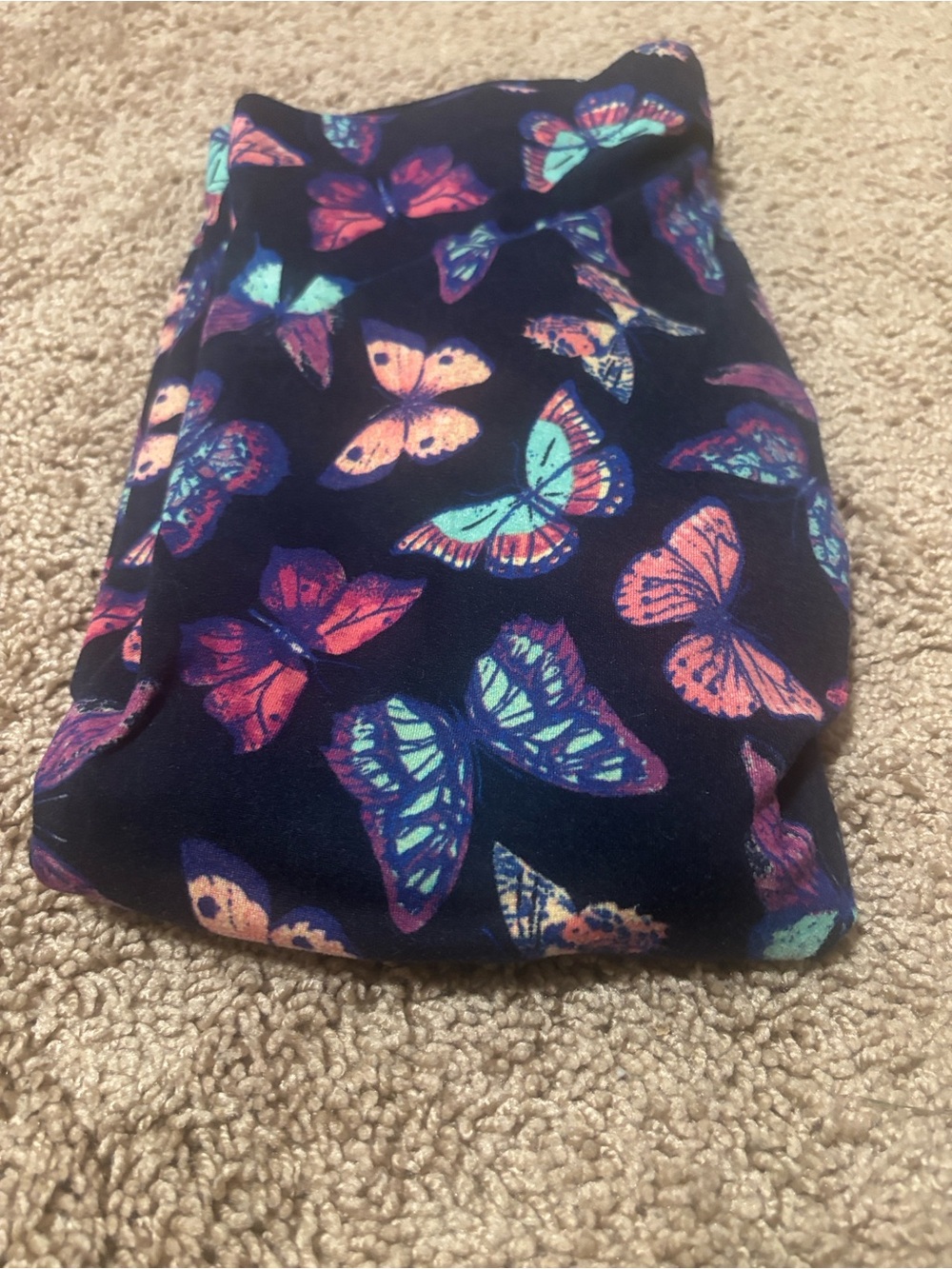 Joe Boxer Navy Leggings with Multicolor Butterfly Print